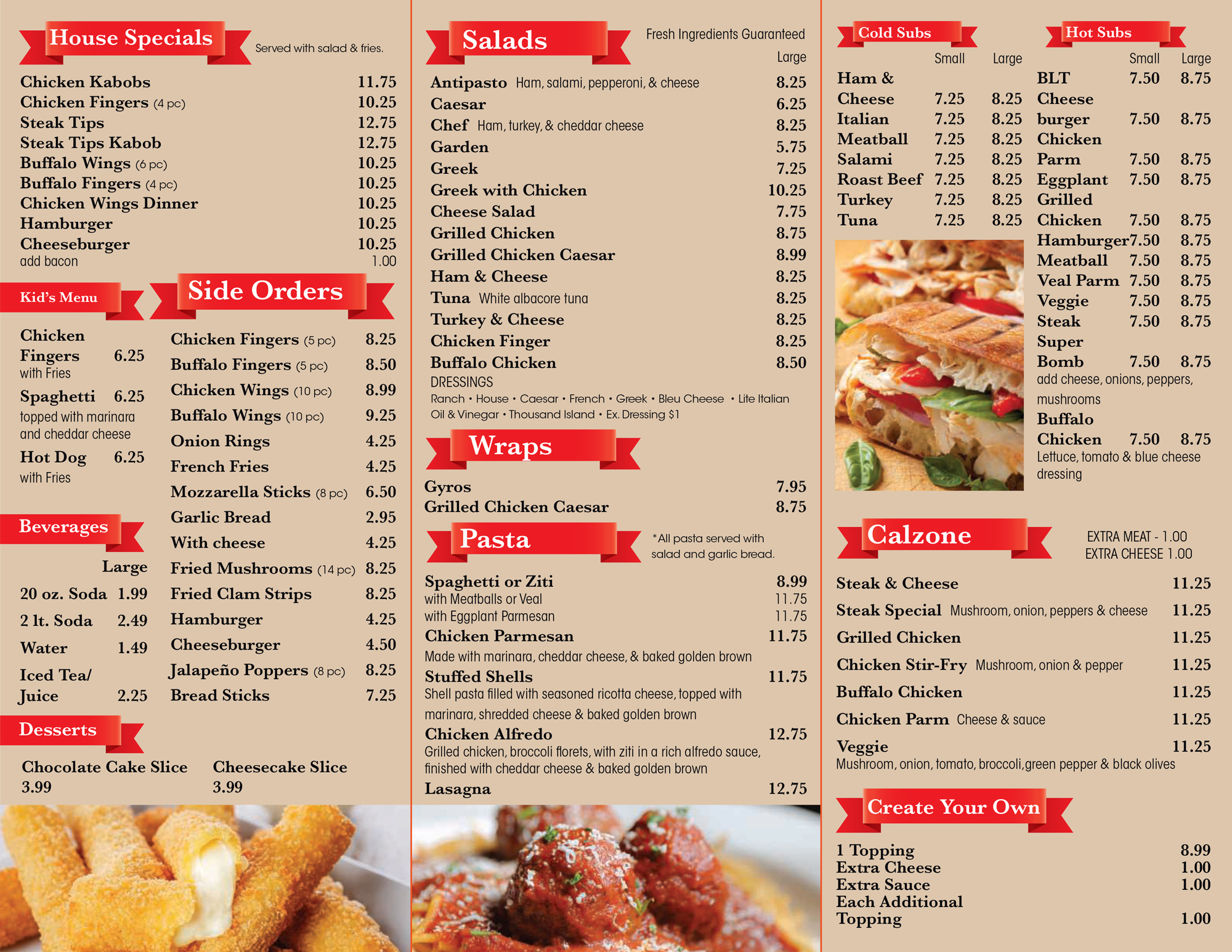 Menu | Auburn House of Pizza